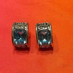 silver and blue earrings